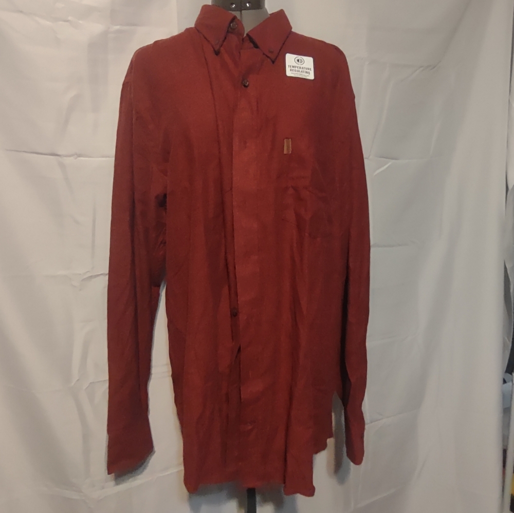 🍌 Izod Red Long Sleeve Button-Up Shirt XLT